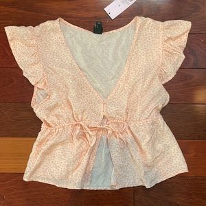 Pink Cream Tie Blouse
